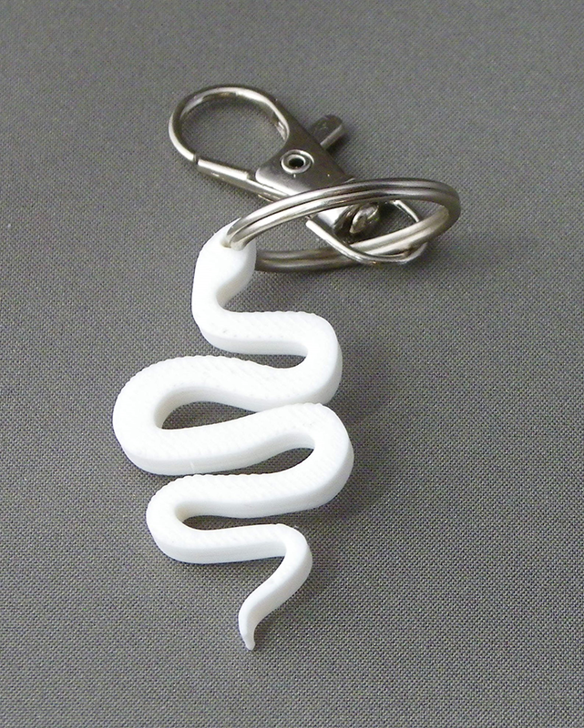 (image for) 3D Prints - Slang Sleutelhanger 1 - Wit (White)