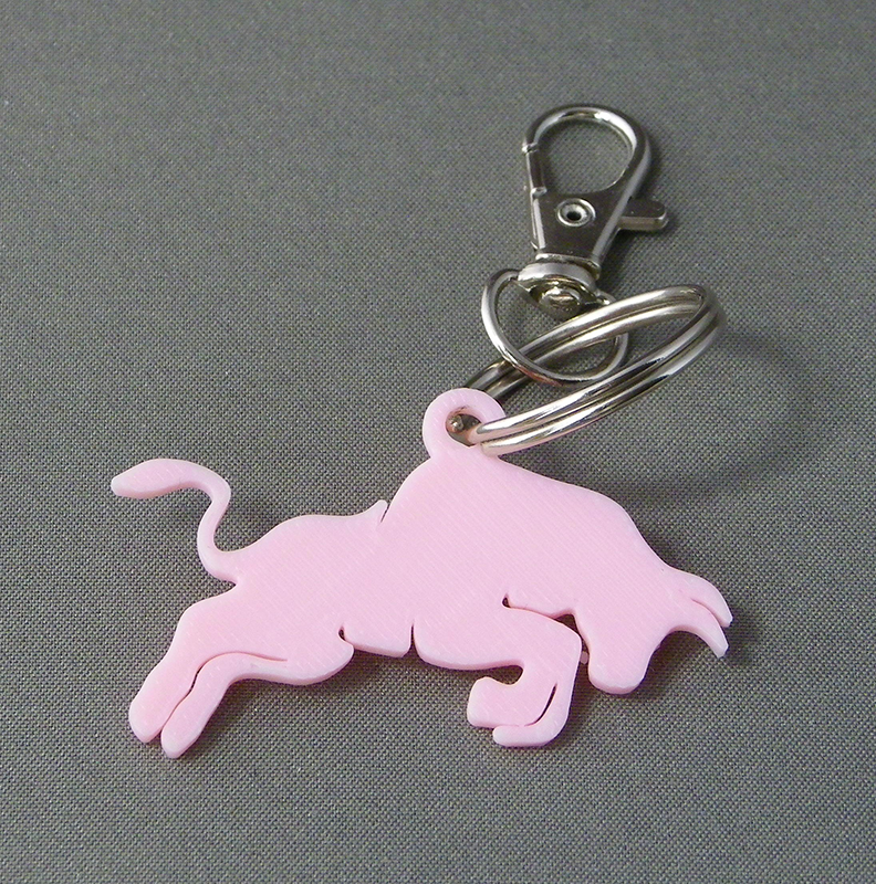 (image for) 3D Prints - Stier Sleutelhanger 1 - Kersenroze (Sakura Pink)