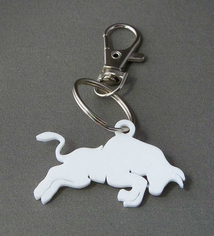 (image for) 3D Prints - Stier Sleutelhanger 1 - Wit (White)