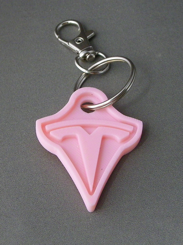 (image for) 3D Prints - Tesla Sleutelhanger 1 - Kersenroze (Sakura Pink)