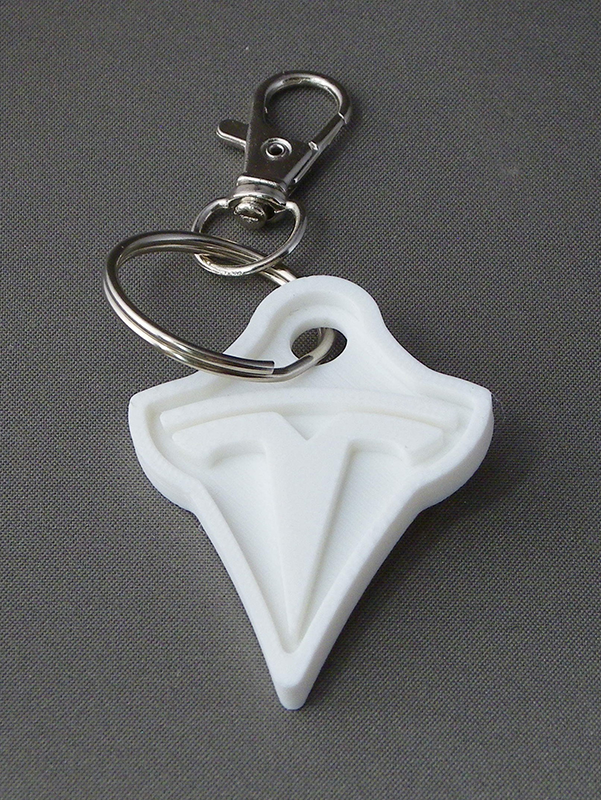 (image for) 3D Prints - Tesla Sleutelhanger 1 - Wit (White)