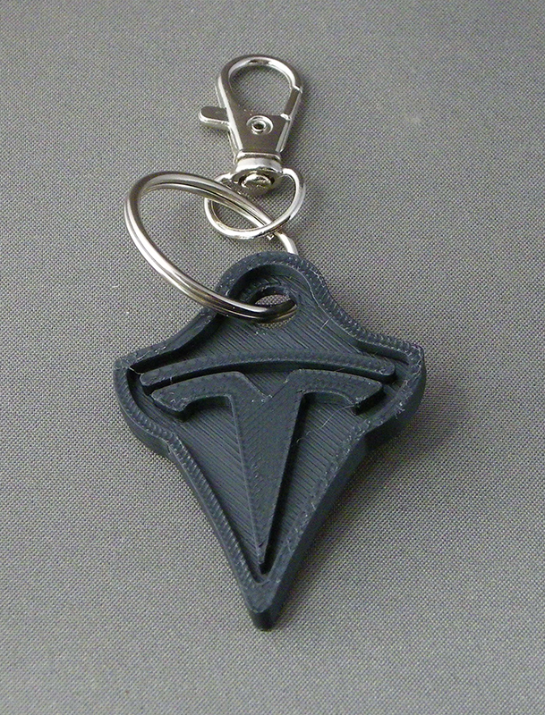 (image for) 3D Prints - Tesla Sleutelhanger 1 - Zwart (Black)
