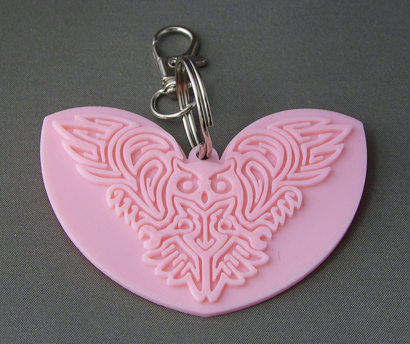 (image for) 3D Prints - Uil Sleutelhanger 1 - Kersenroze (Sakura Pink)