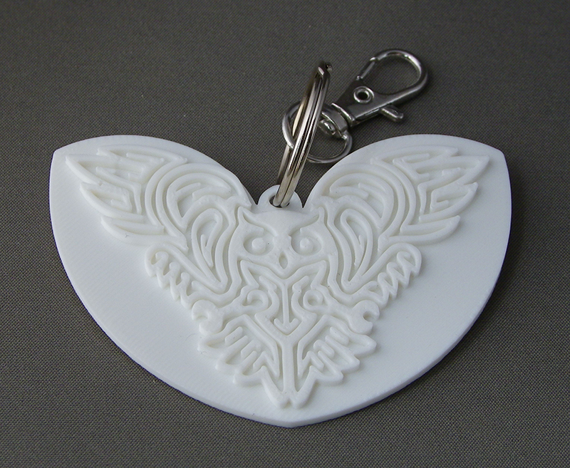 (image for) 3D Prints - Uil Sleutelhanger 1 - Wit (White)