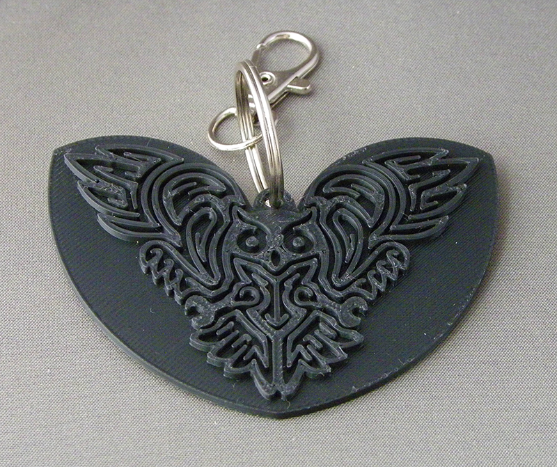 (image for) 3D Prints - Uil Sleutelhanger 1 - Zwart (Black)