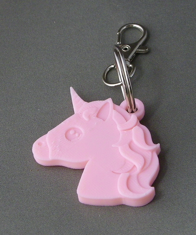 (image for) 3D Prints - Unicorn Sleutelhanger 1 - Kersenroze (Sakura Pink)