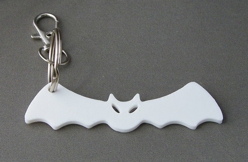 (image for) 3D Prints - Vleermuis Sleutelhanger 2 - Wit (White)