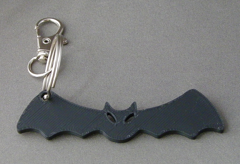 (image for) 3D Prints - Vleermuis Sleutelhanger 2 - Zwart (Black)