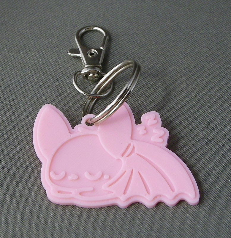 (image for) 3D Prints - Vleermuis Sleutelhanger 3 - Kersenroze (Sakura Pink)