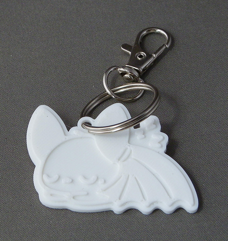 (image for) 3D Prints - Vleermuis Sleutelhanger 3 - Wit (White)