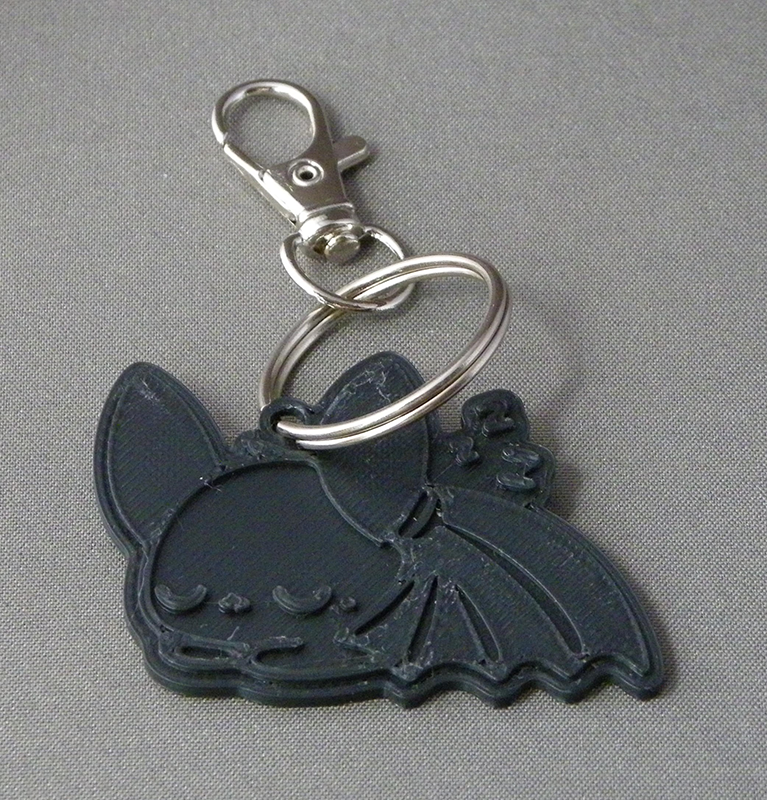 (image for) 3D Prints - Vleermuis Sleutelhanger 3 - Zwart (Black)
