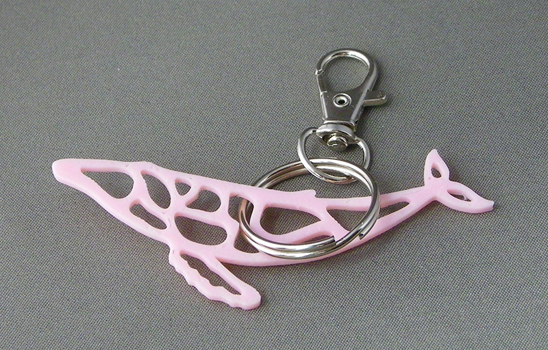 (image for) 3D Prints - Walvis Sleutelhanger 1 - Kersenroze (Sakura Pink)