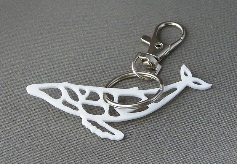 (image for) 3D Prints - Walvis Sleutelhanger 1 - Wit (White)