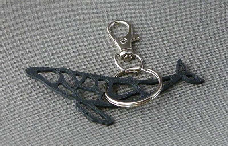 (image for) 3D Prints - Walvis Sleutelhanger 1 - Zwart (Black)