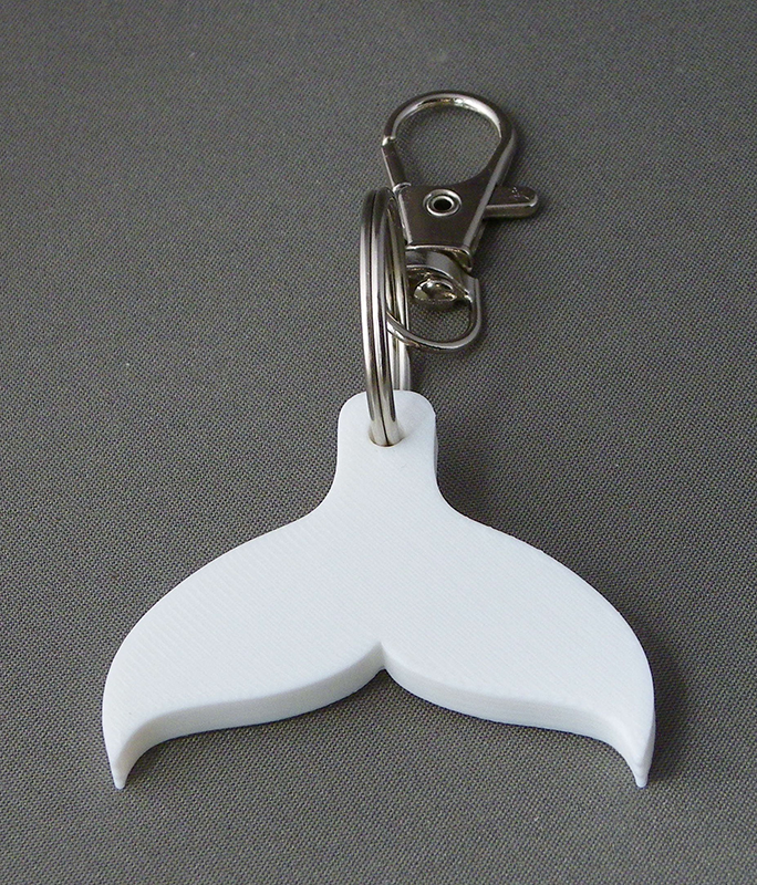 (image for) 3D Prints - Walvis Sleutelhanger 2 - Wit (White)
