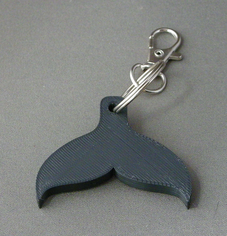 (image for) 3D Prints - Walvis Sleutelhanger 2 - Zwart (Black)
