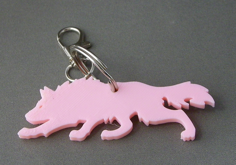 (image for) 3D Prints - Wolf Sleutelhanger 1 - Kersenroze (Sakura Pink)