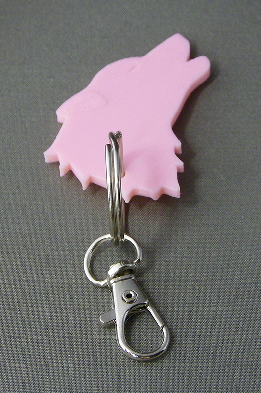 (image for) 3D Prints - Wolf Sleutelhanger 2 - Kersenroze (Sakura Pink)