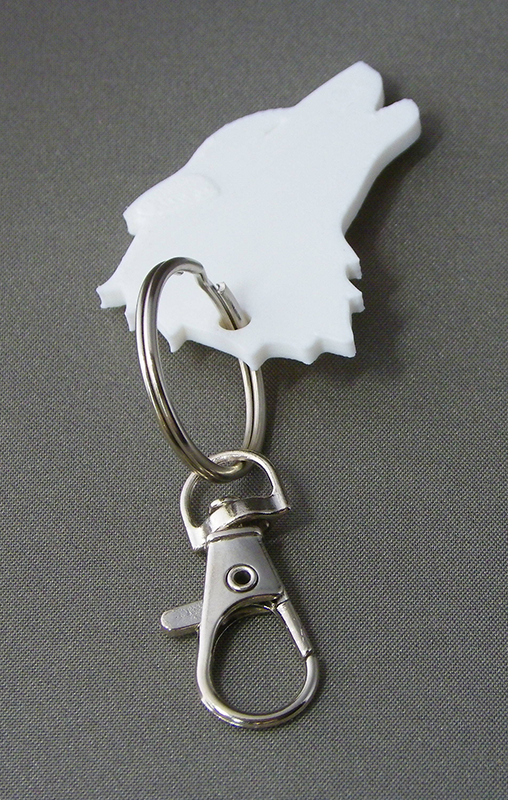 (image for) 3D Prints - Wolf Sleutelhanger 2 - Wit (White)