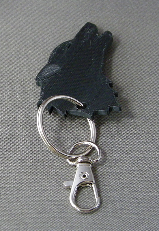 (image for) 3D Prints - Wolf Sleutelhanger 2 - Zwart (Black)