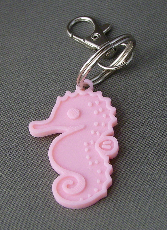 (image for) 3D Prints - Zeepaard Sleutelhanger 1 - Kersenroze (Sakura Pink)