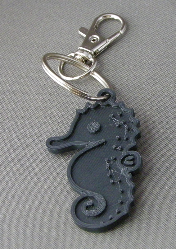 (image for) 3D Prints - Zeepaard Sleutelhanger 1 - Zwart (Black)