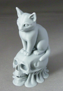 3D Prints - Kat op Schedel 1 (Meerdere Kleuren Mogelijk)