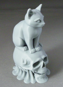 3D Prints - Kat op Schedel 1 (Meerdere Kleuren Mogelijk)