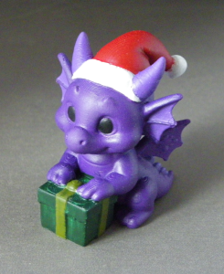 3D Prints - Draak met Kado 1 - Geschilderd