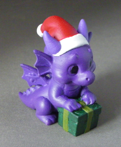 3D Prints - Draak met Kado 1 - Geschilderd