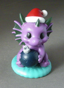 3D Prints - Draak met Kerstbal 1 - Geschilderd
