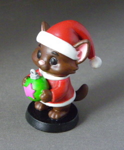 3D Prints - Kat met Kerstbal 1 - Geschilderd