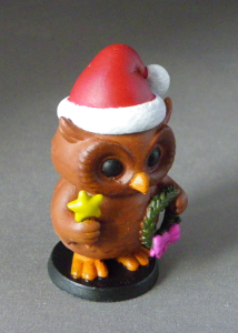 3D Prints - Uil met Kerstkrans 1 - Geschilderd