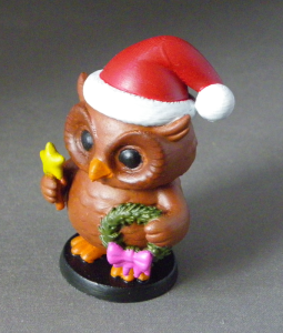 3D Prints - Uil met Kerstkrans 1 - Geschilderd