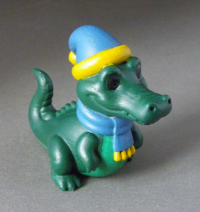 3D Prints - Winter Krokodil 1 - Geschilderd