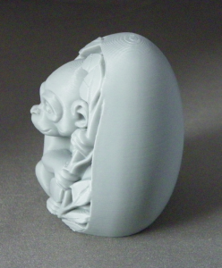 3D Prints - Aap in Ei 1 (Meerdere Kleuren Mogelijk)