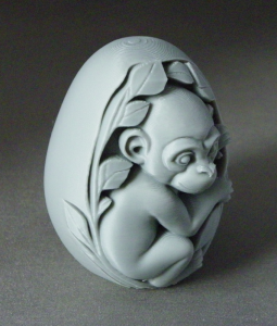 3D Prints - Aap in Ei 1 (Meerdere Kleuren Mogelijk)