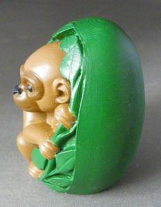 3D Prints - Aap in Ei 1 - Geschilderd